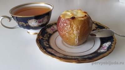 десерт из яблок с творогом