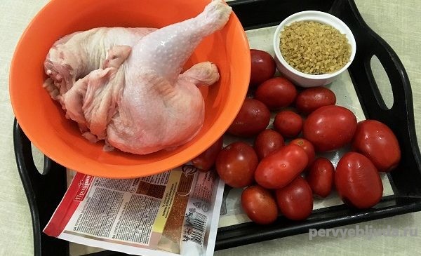 продукты для приготовления курицы и булгура