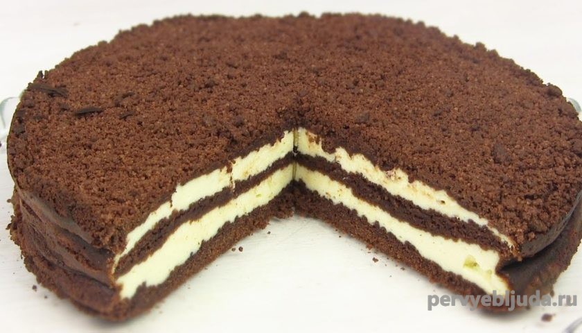 творожный пирог с какао