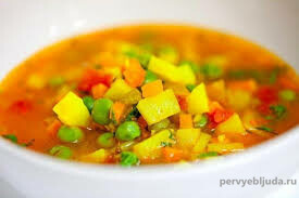 овощной суп с горошкомовощной суп без мяса с зеленым горошком
