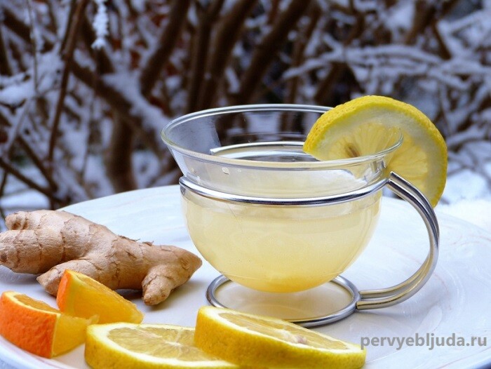 Полезный напиток — чай с имбирем и лимоном