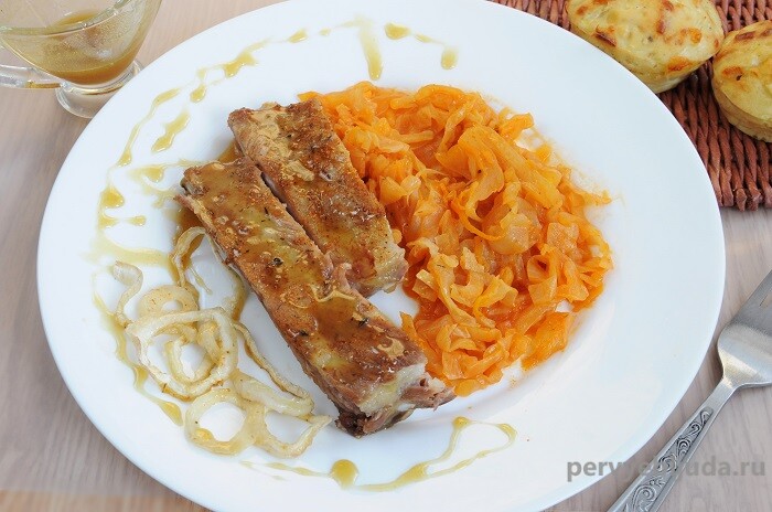 Вкусный рецепт свиных рёбрышек с горчично-медовым соусом в духовке