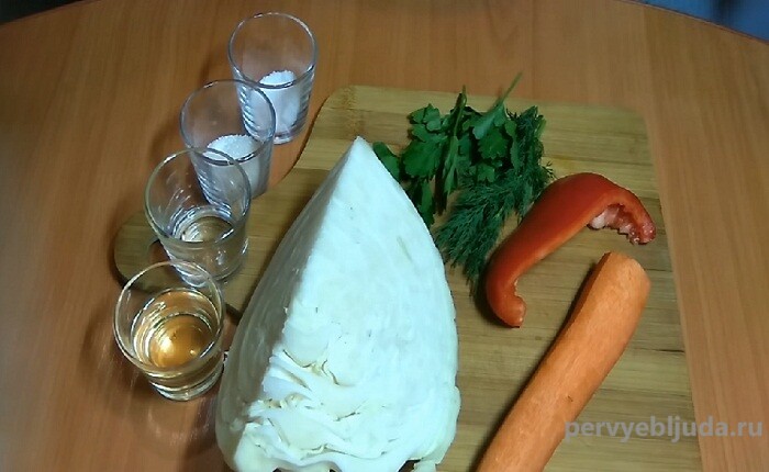 ингредиенты для витаминного салата как в столовой