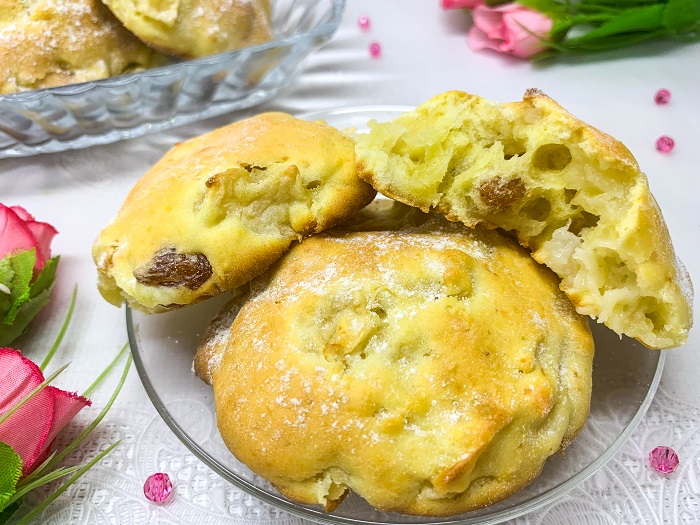 Печенье с яблоками и изюмом в духовке — простой и быстрый рецепт