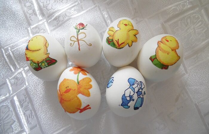пасхальные яйца украшенные при помощи декупажа
