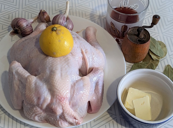 ингредиенты для приготовления цыпленка в духовке с чесноком