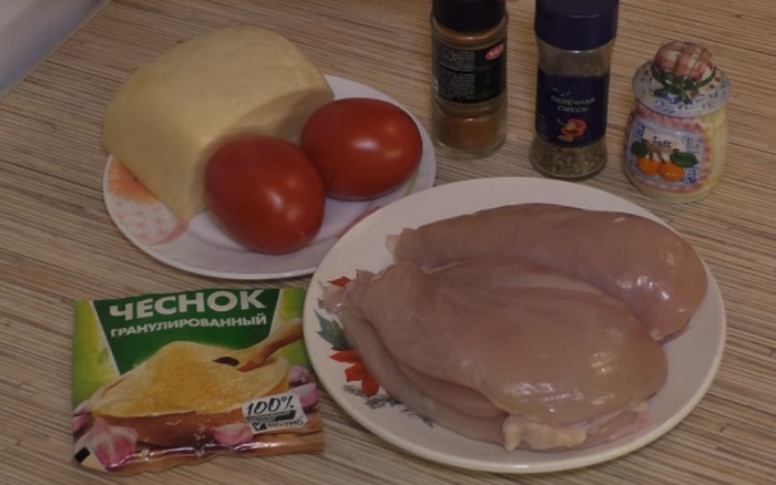 ингредиенты для запекания куриной грудки с