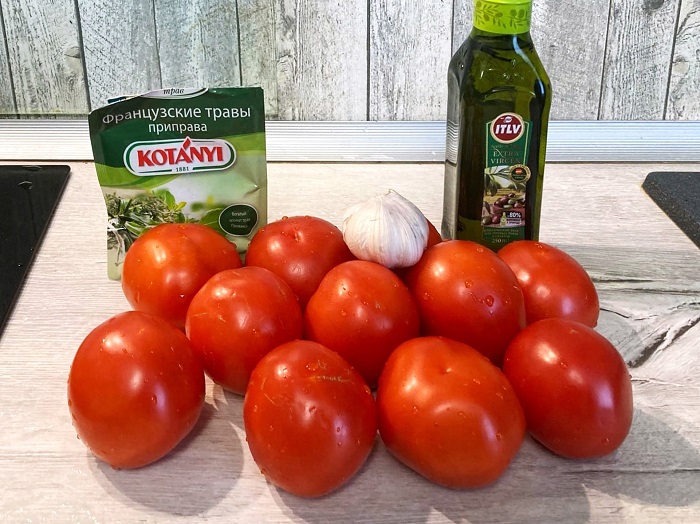 ингредиенты для приготовления вяленных помидоров