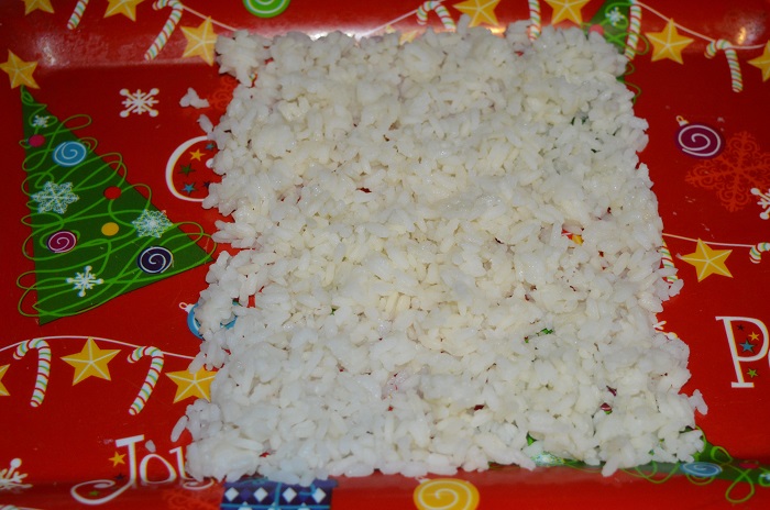 слой вареного риса