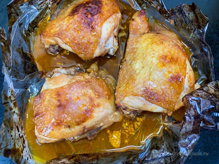 запеченные куриные бедра в медовом маринаде