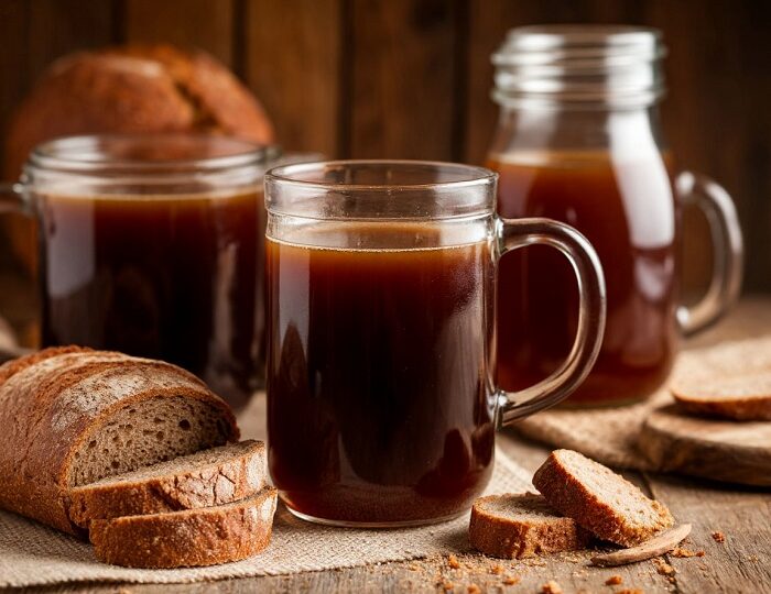 домашний хлебный квас из черного хлеба
