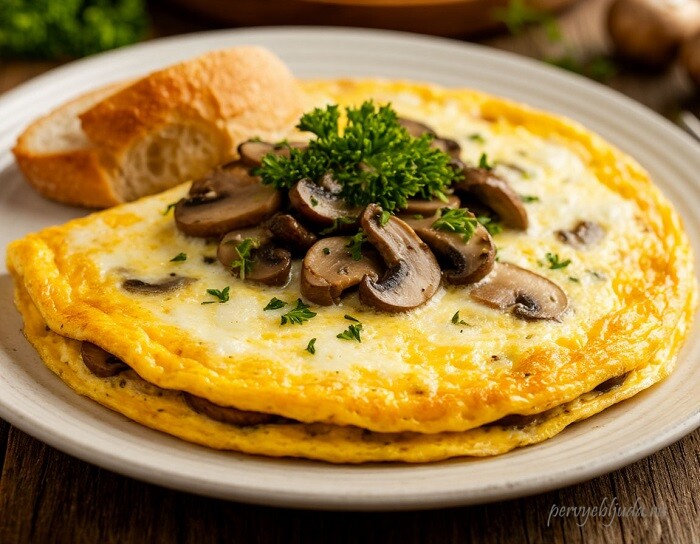 омлет с сыром и грибами