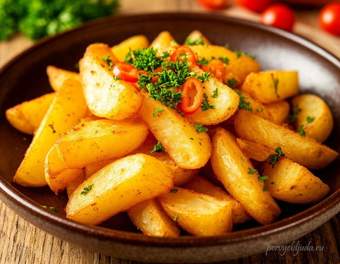 картошка запеченная дольками