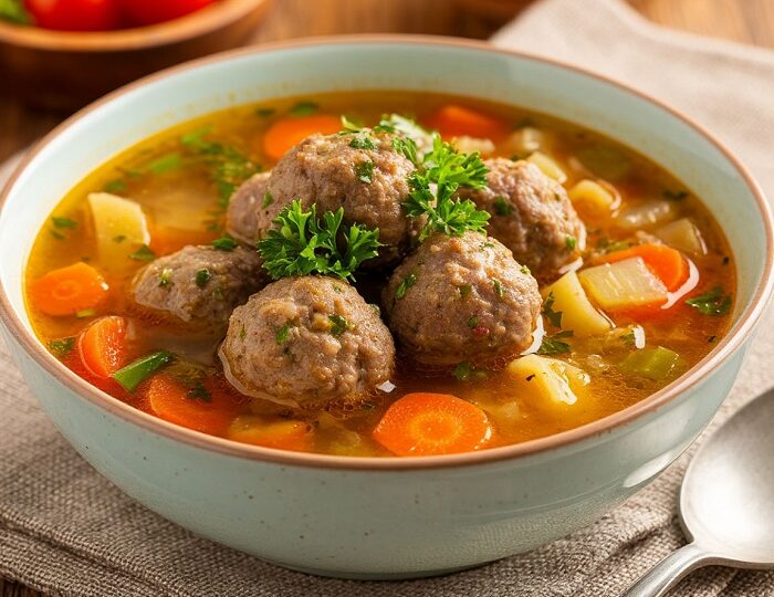 суп с фрикадельками и замороженной овощной смесью